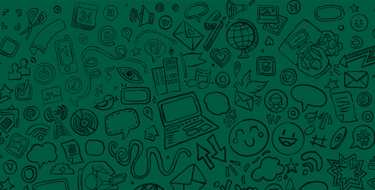 green background with illustrations