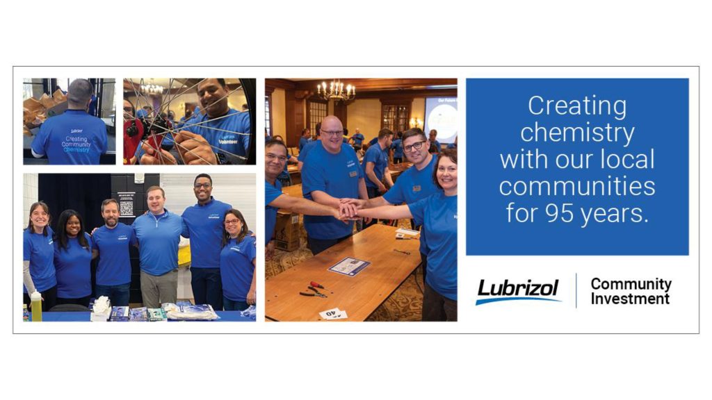 Lubrizol ad: Creating chemistry with our local communities for 95 years