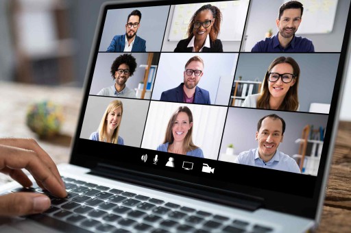 Zoom meeting on laptop